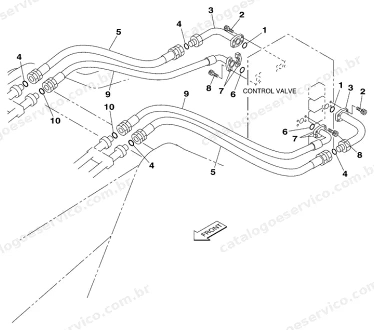 Catálogo de Peças Case CX350 — vista explodida de peças, imagem 3