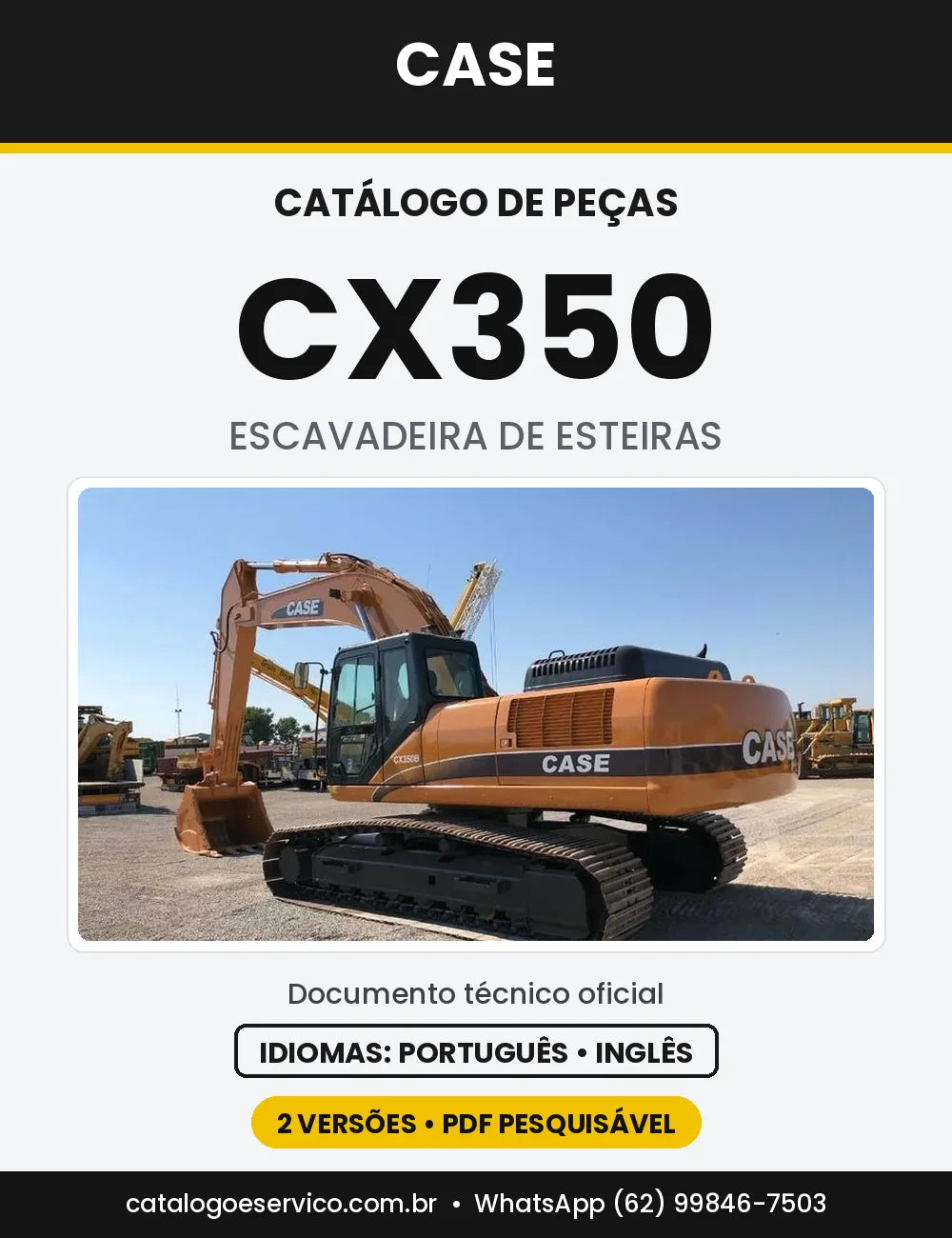 Catálogo de Peças Case CX350 — capa do catálogo em PDF