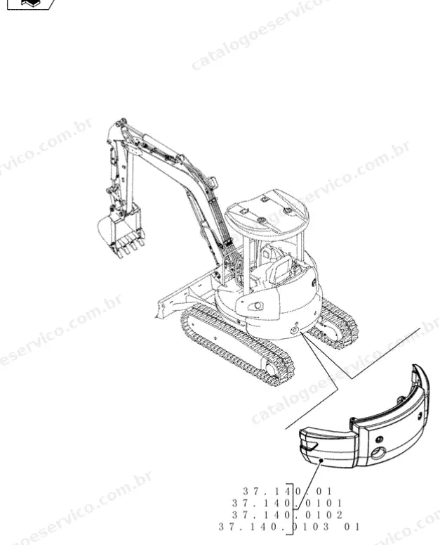 Catálogo de Peças Case CX35B Series 2 — vista explodida de peças, imagem 4