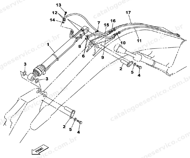 Catálogo de Peças Case CX370B — vista explodida de peças, imagem 3