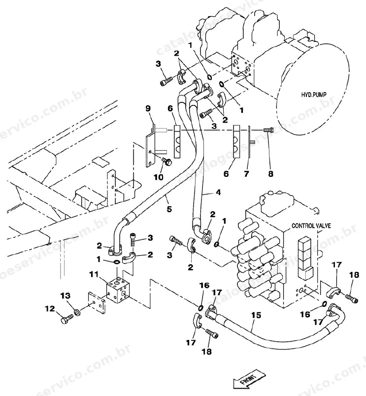 Catálogo de Peças Case CX370C — vista explodida de peças, imagem 3