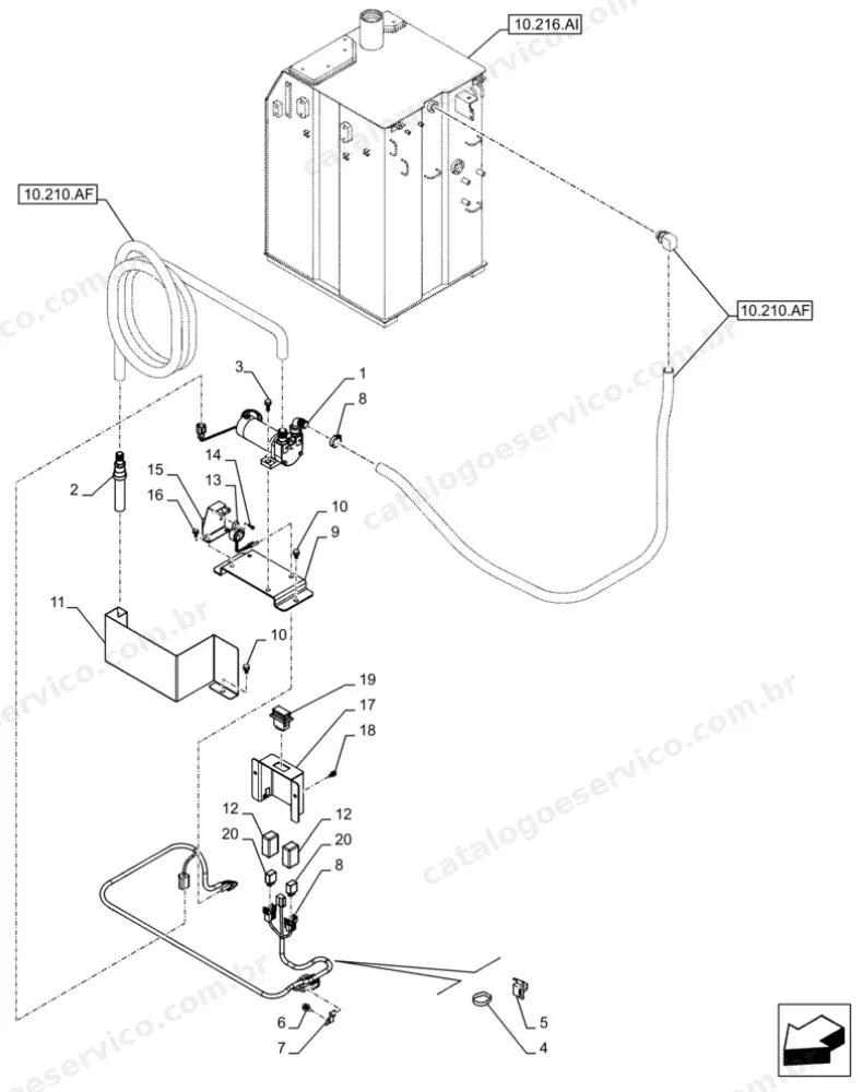 Catálogo de Peças Case CX370D (LC, NLC) — vista explodida de peças, imagem 3