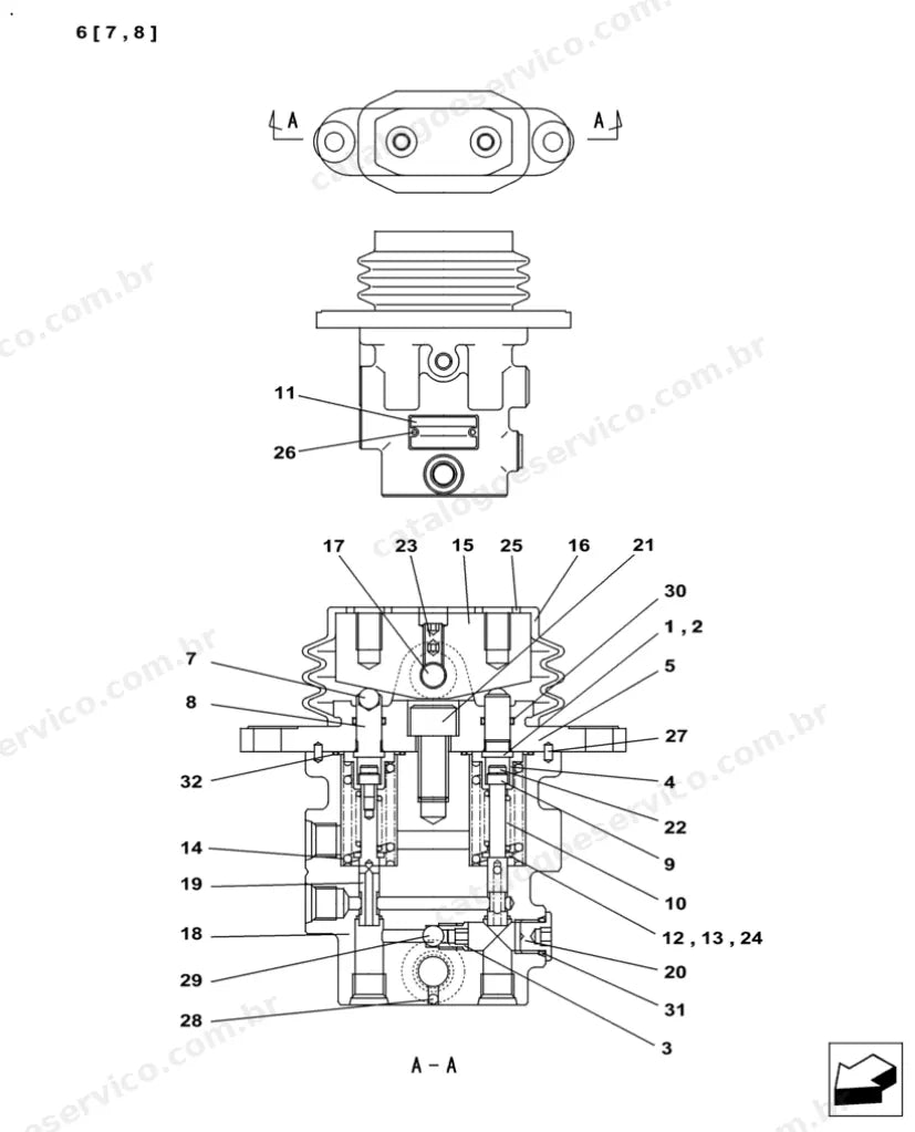 Catálogo de Peças Case CX380C — vista explodida de peças, imagem 1