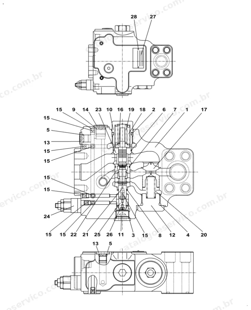 Catálogo de Peças Case CX380C — vista explodida de peças, imagem 4