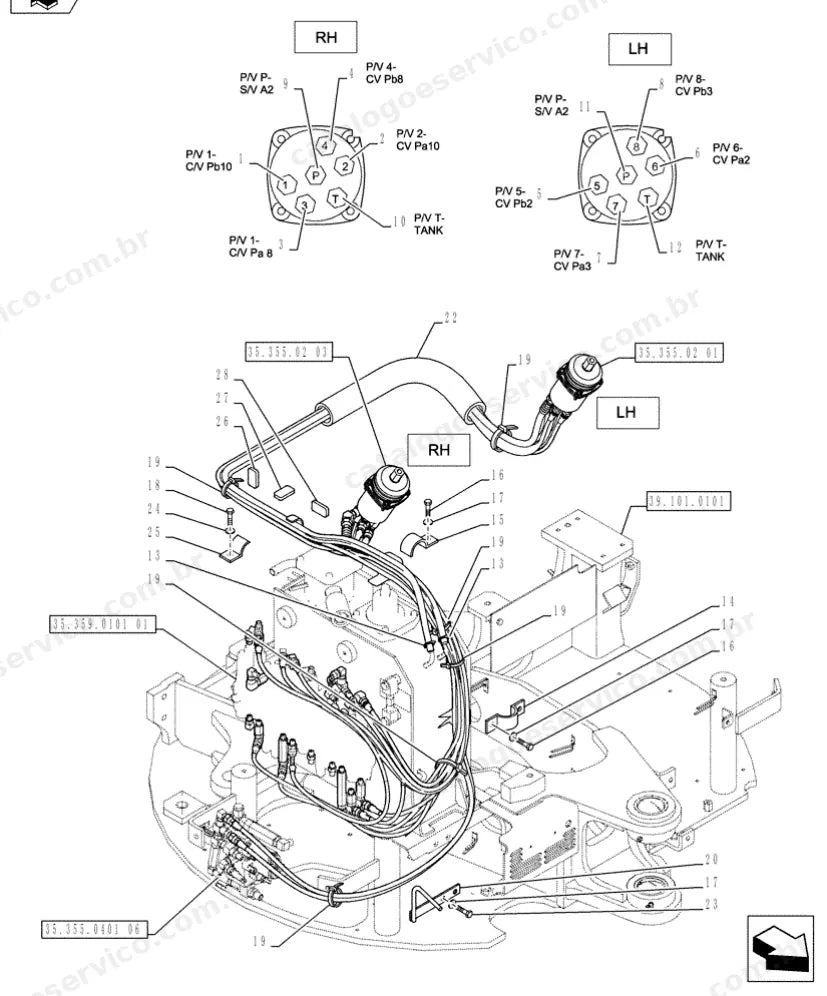 Catálogo de Peças Case CX39B Series 2 — vista explodida de peças, imagem 2