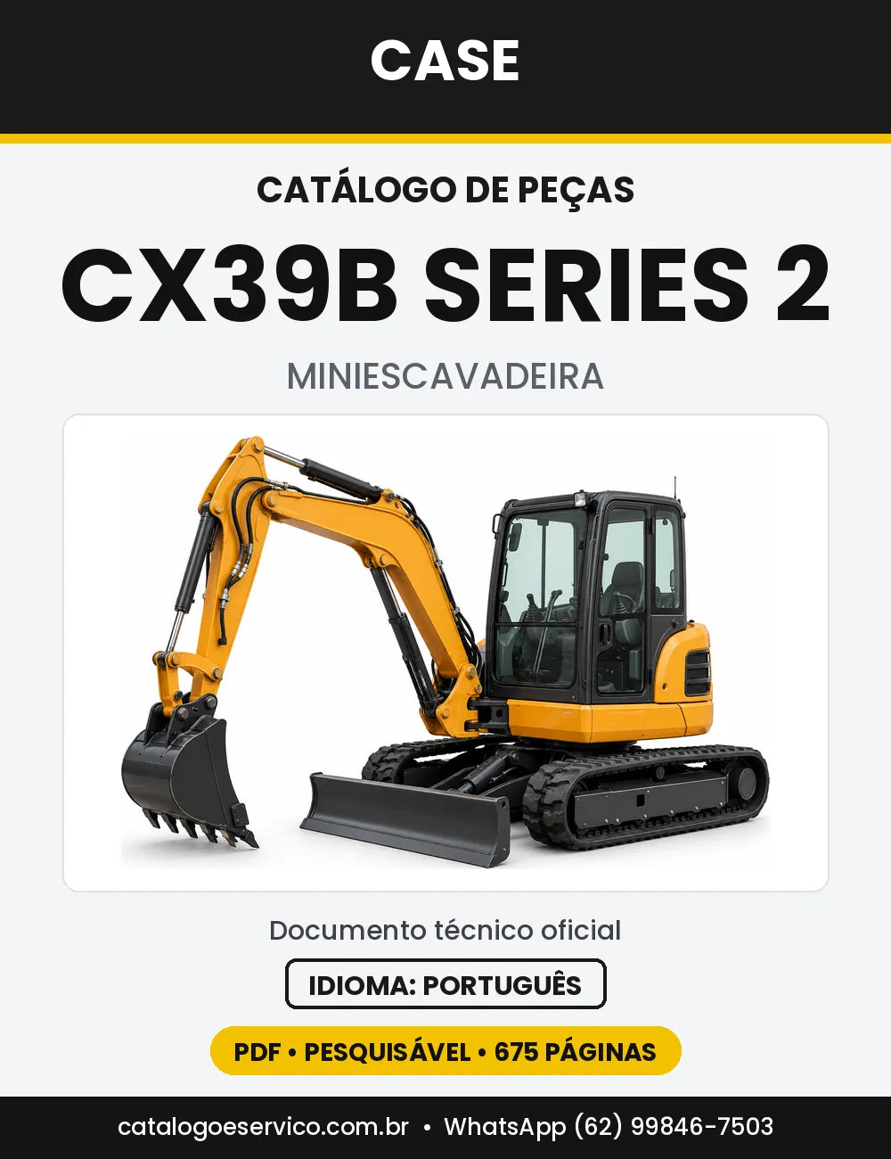 Catálogo de Peças Case CX39B Series 2 — capa do catálogo em PDF