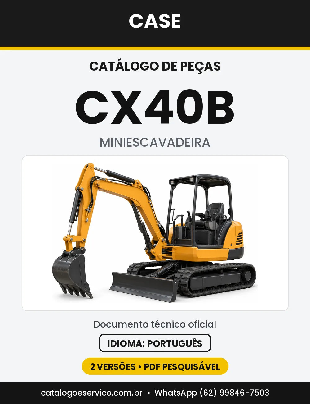 Catálogo de Peças Case CX40B — capa do catálogo em PDF