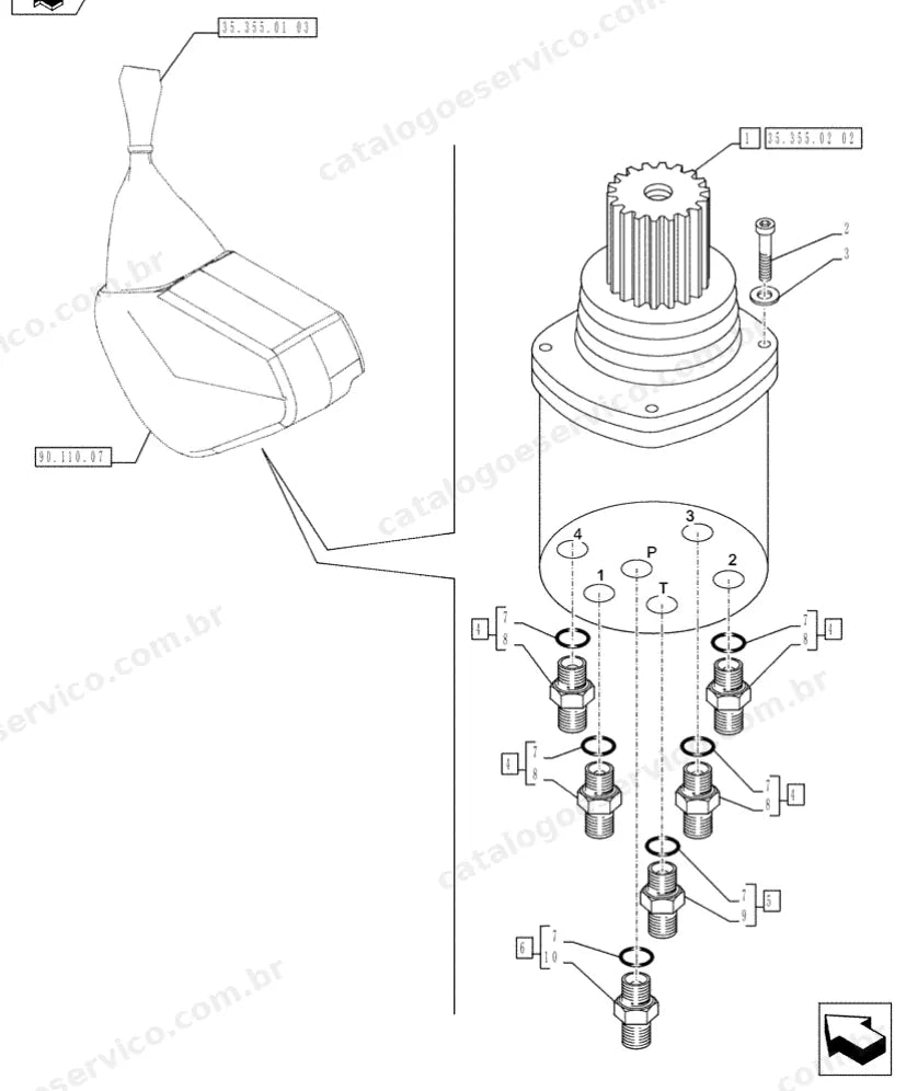 Catálogo de Peças Case CX45B Series 2 — vista explodida de peças, imagem 2