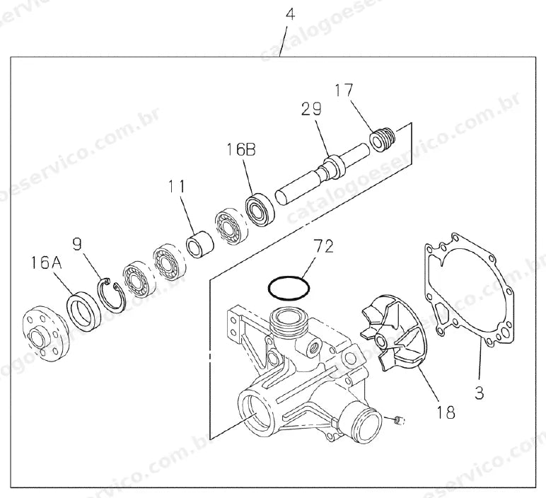 Catálogo de Peças Case CX460 — vista explodida de peças, imagem 1