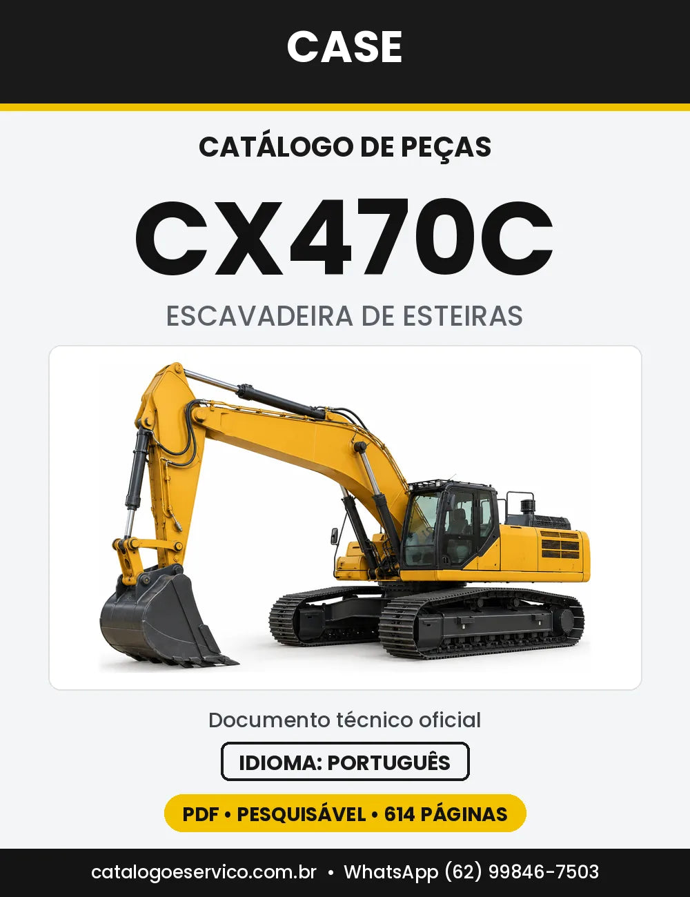 Catálogo de Peças Case CX470C — capa do catálogo em PDF