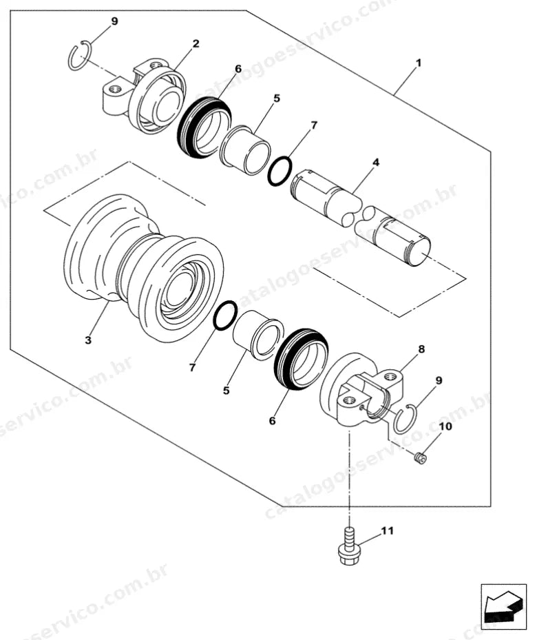 Catálogo de Peças Case CX490C — vista explodida de peças, imagem 4