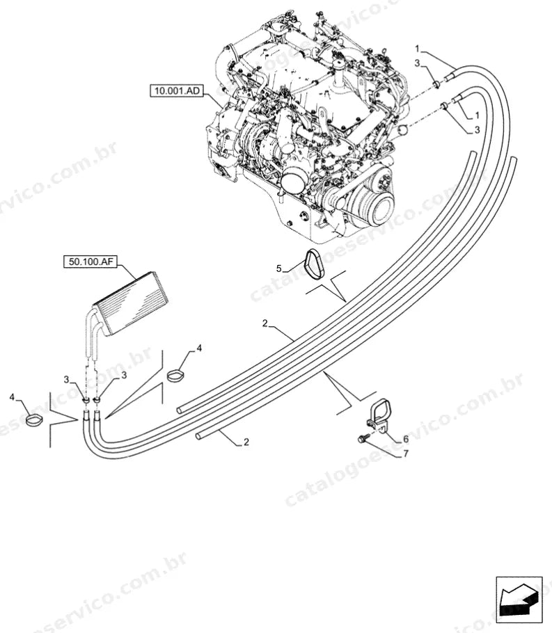Catálogo de Peças Case CX490D (LC, RTC) — vista explodida de peças, imagem 3