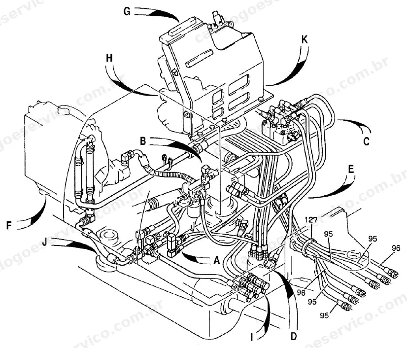 Catálogo de Peças Case CX50 — vista explodida de peças, imagem 3