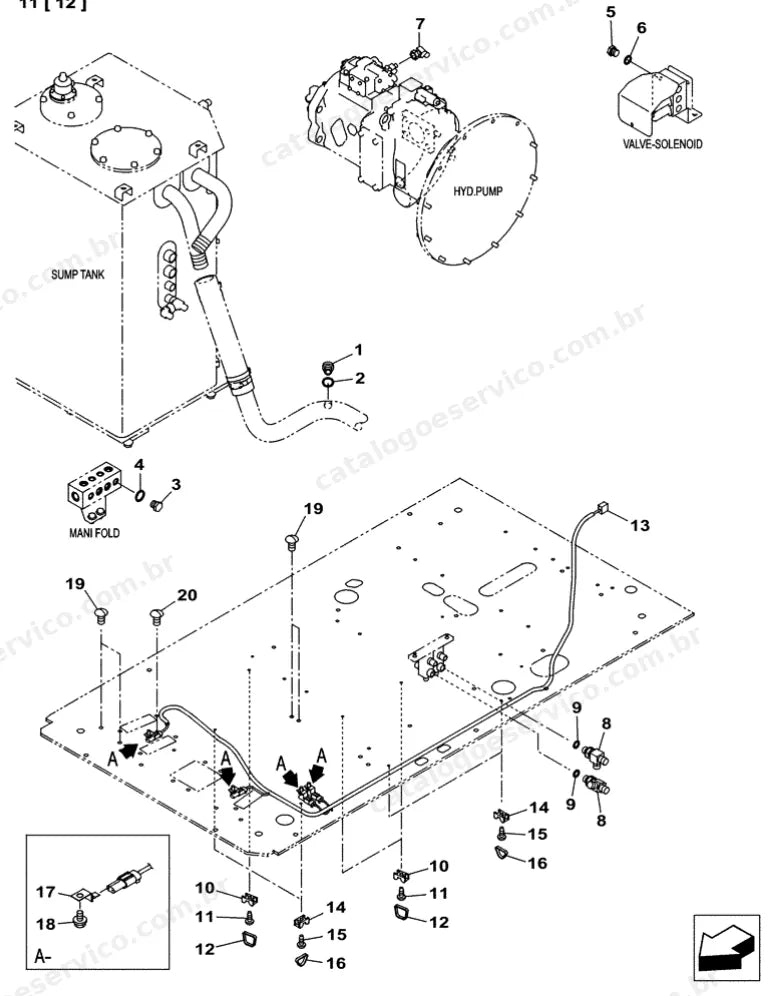 Catálogo de Peças Case CX500C — vista explodida de peças, imagem 2