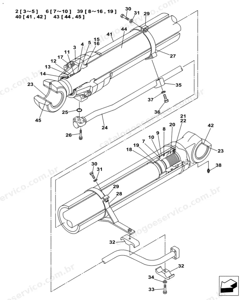 Catálogo de Peças Case CX500C — vista explodida de peças, imagem 3
