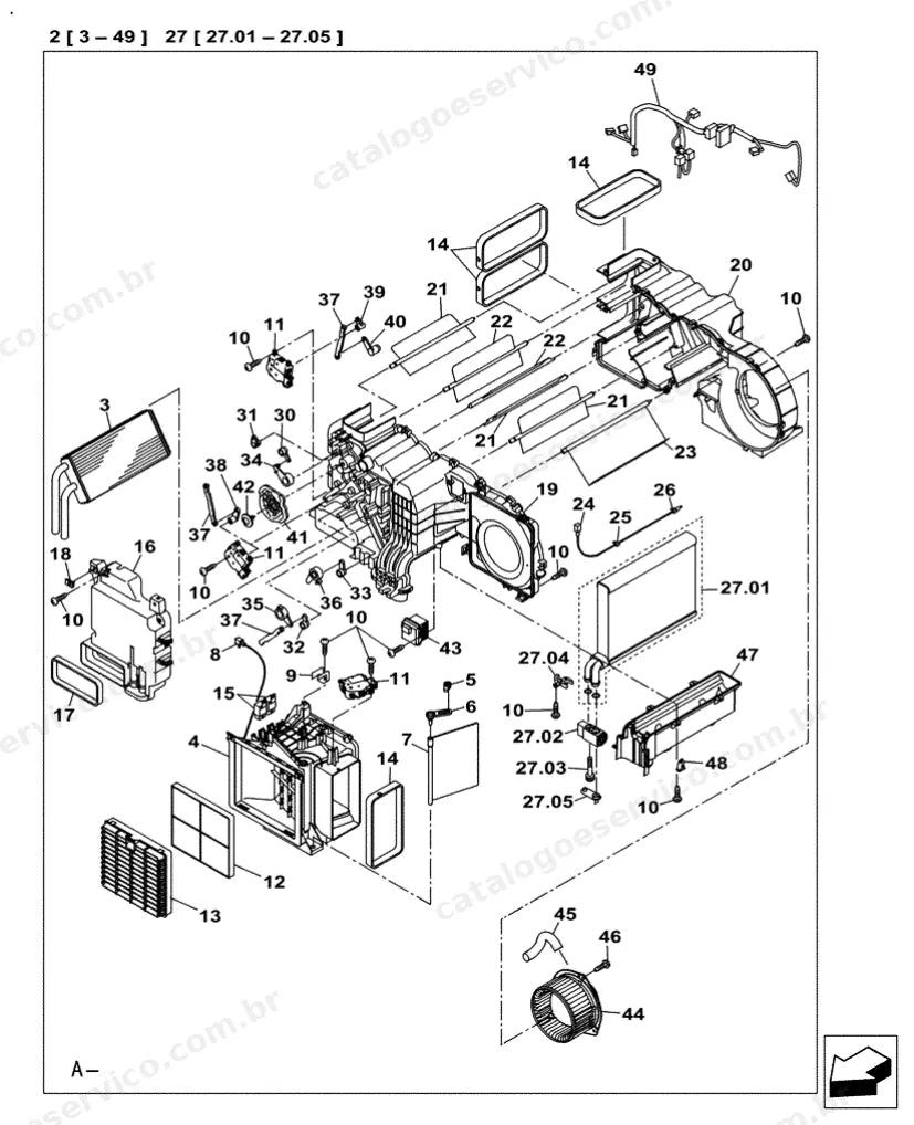 Catálogo de Peças Case CX500C — vista explodida de peças, imagem 4