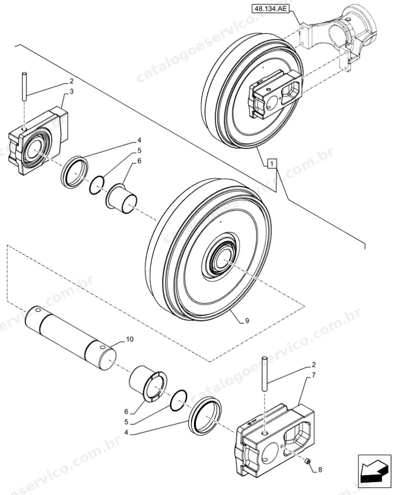 Catálogo de Peças Case CX500D (LC, RTC) — vista explodida de peças, imagem 3