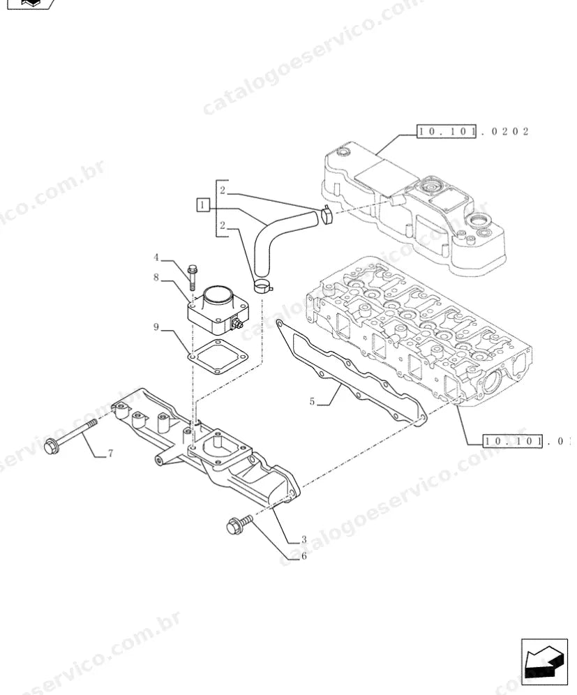 Catálogo de Peças Case CX50B Series 2 — vista explodida de peças, imagem 1