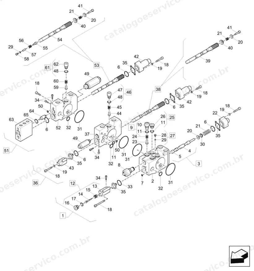 Catálogo de Peças Case CX57C — vista explodida de peças, imagem 3