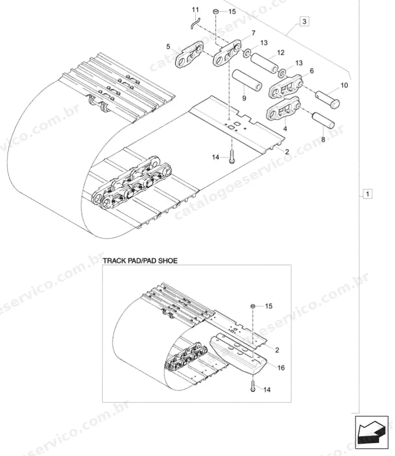 Catálogo de Peças Case CX60C — vista explodida de peças, imagem 4