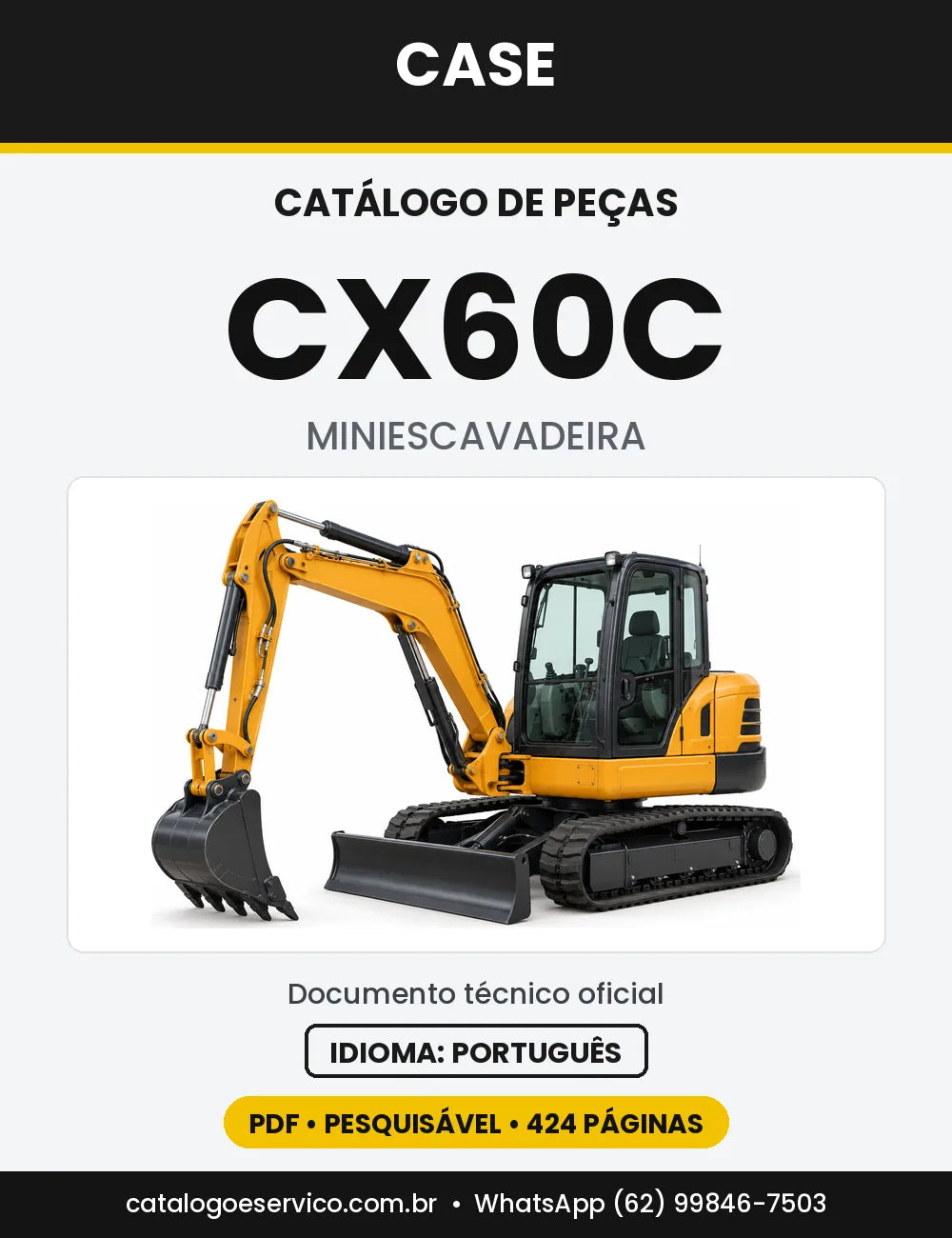 Catálogo de Peças Case CX60C — capa do catálogo em PDF