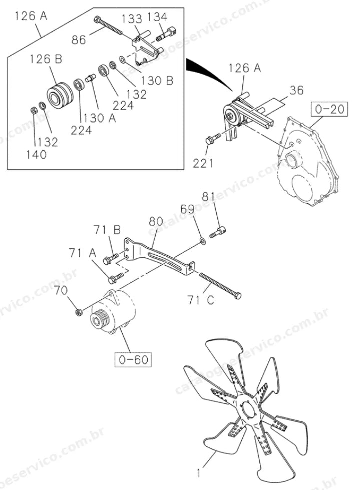 Catálogo de Peças Case CX700 — vista explodida de peças, imagem 1