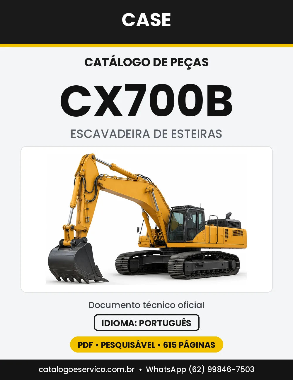 Catálogo de Peças Case CX700B — capa do catálogo em PDF