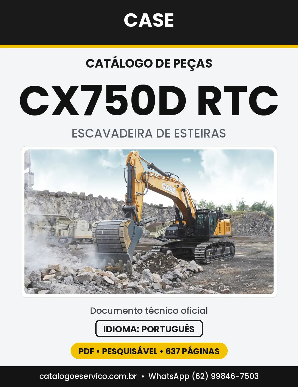 Catálogo de Peças Case CX750D (RTC e RTC ME) — versão CX750D RTC — Oriente Médio e África