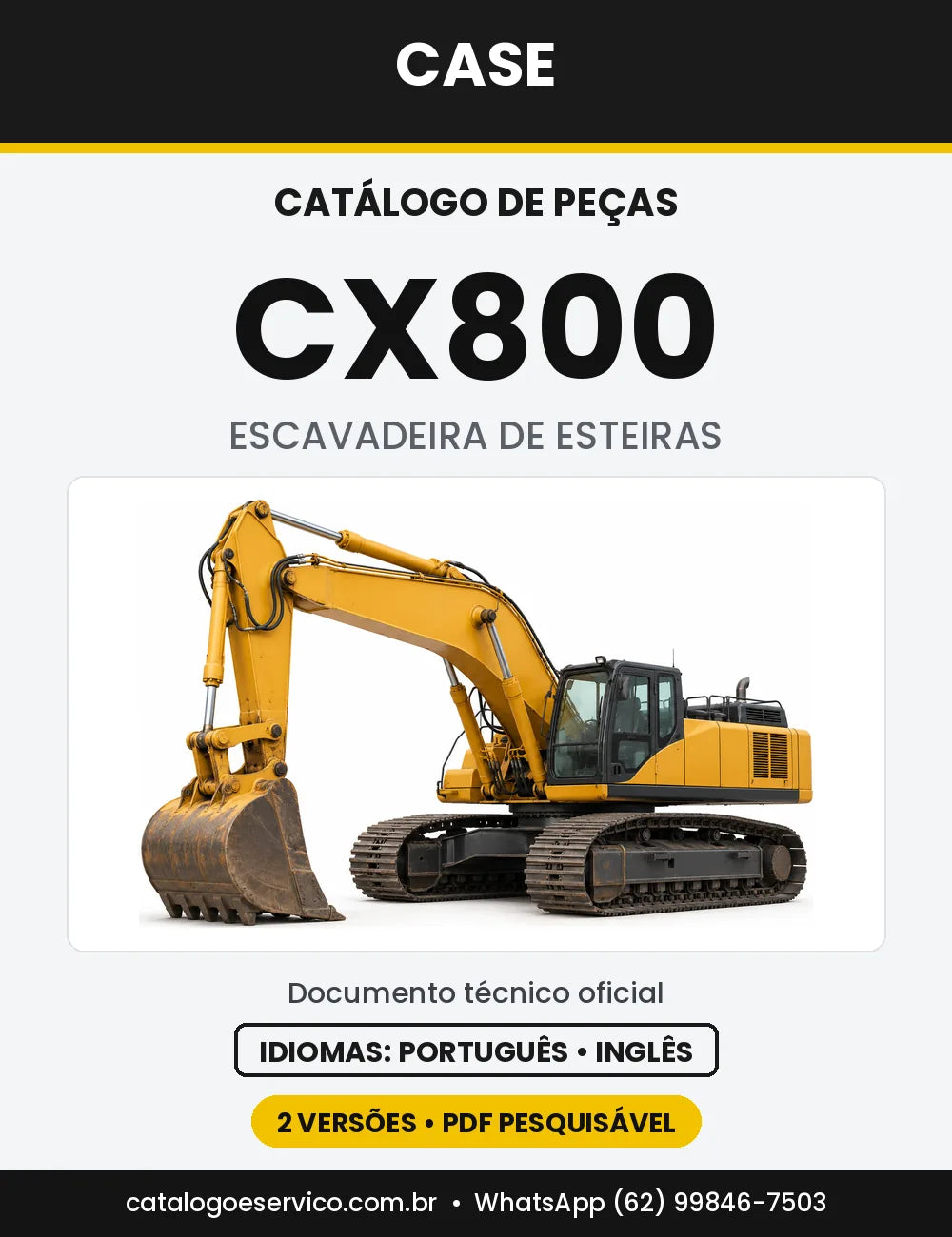 Catálogo de Peças Case CX800 — capa do catálogo em PDF