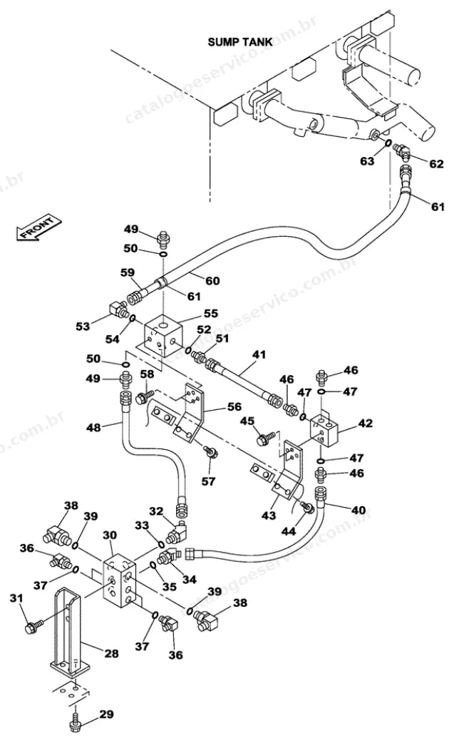 Catálogo de Peças Case CX800B — vista explodida de peças, imagem 3