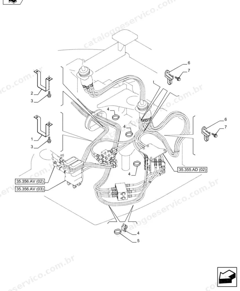 Catálogo de Peças Case CX80C — vista explodida de peças, imagem 2