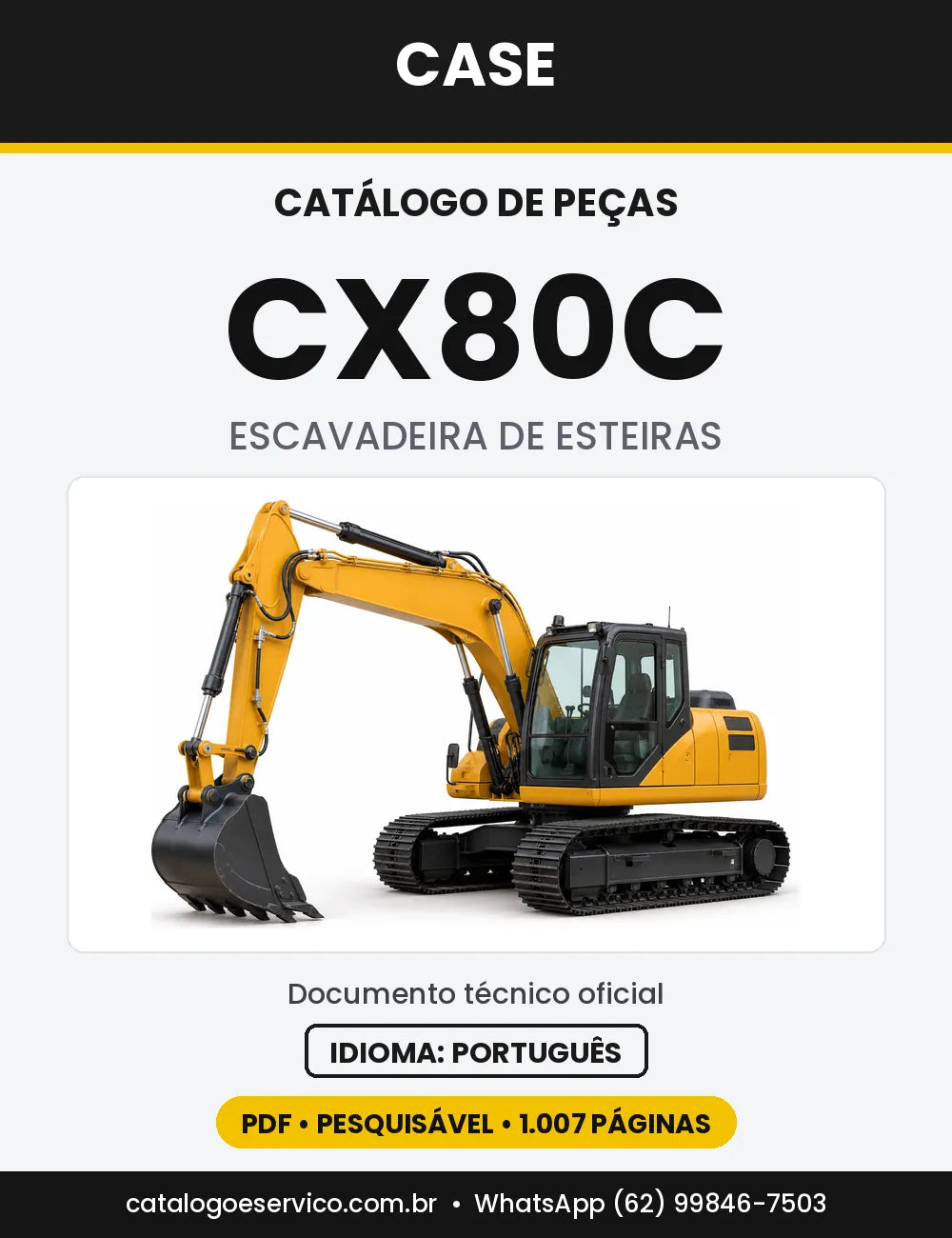 Catálogo de Peças Case CX80C — capa do catálogo em PDF