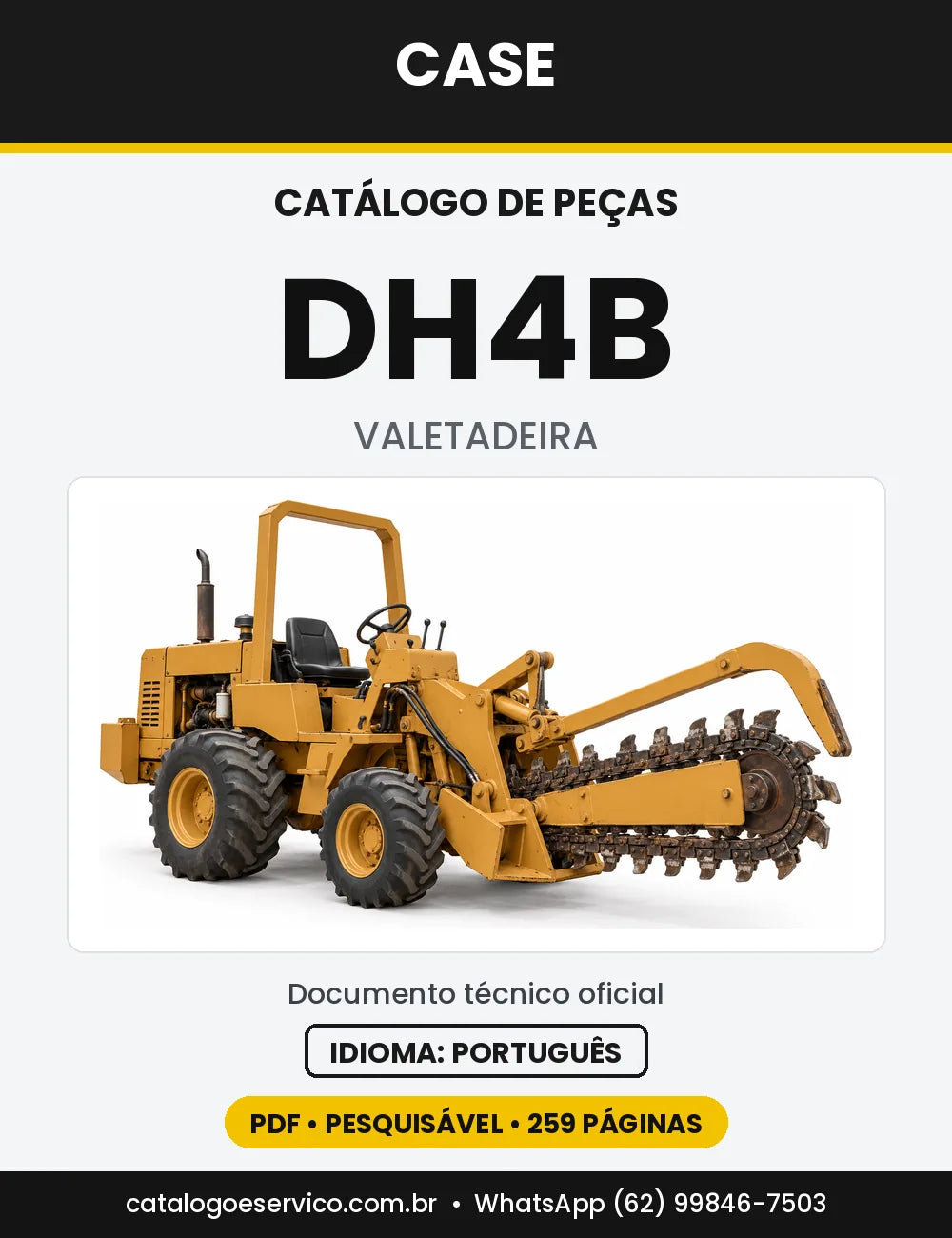 Catálogo de Peças Case DH4B — capa do catálogo em PDF