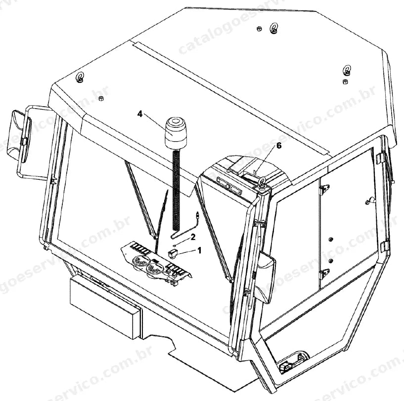 Catálogo de Peças Case DV210 — vista explodida de peças, imagem 4