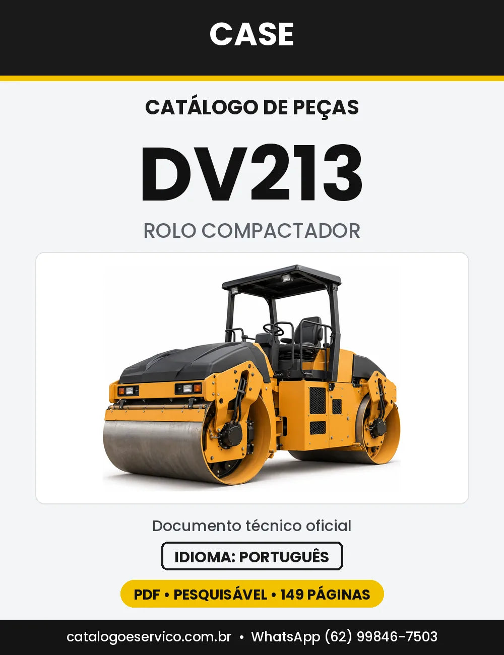 Catálogo de Peças Case DV213 — capa do catálogo em PDF