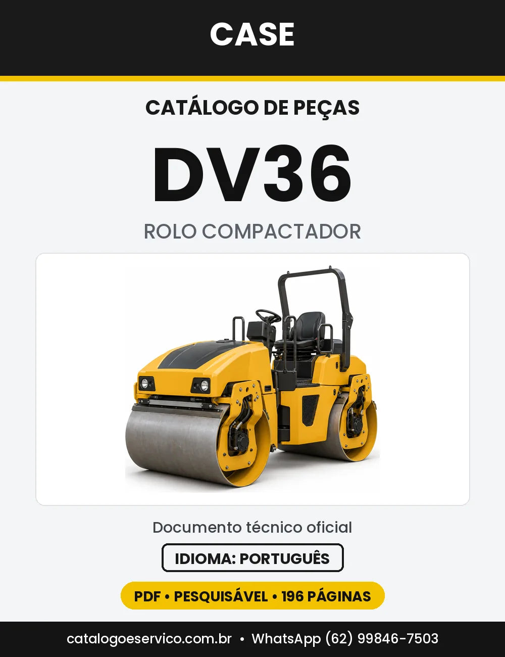 Catálogo de Peças Case DV36 — capa do catálogo em PDF