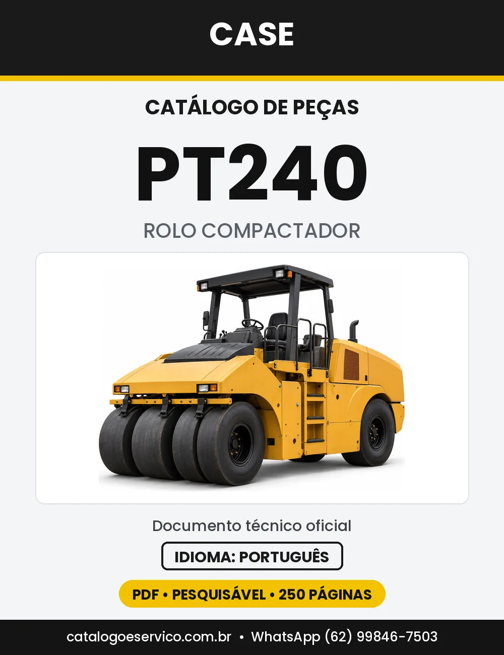 Catálogo de Peças Case PT240 — capa do catálogo em PDF