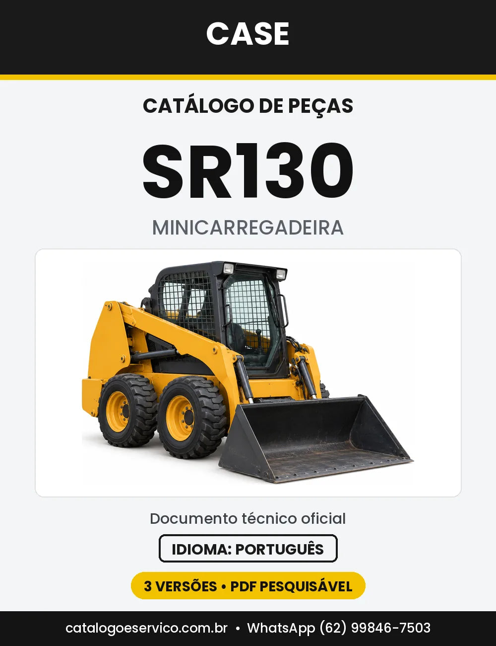 Catálogo de Peças Case SR130 (2011-2013, Tier 4B e América do Norte) — capa do catálogo em PDF