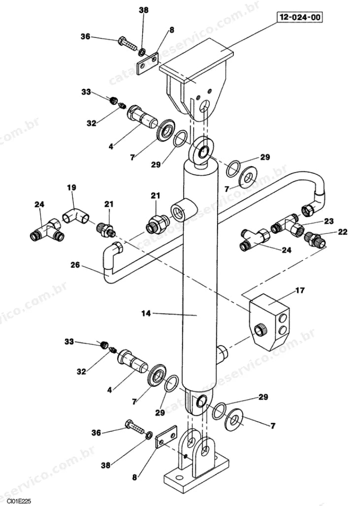 Catálogo de Peças Case SV210 — vista explodida de peças, imagem 3