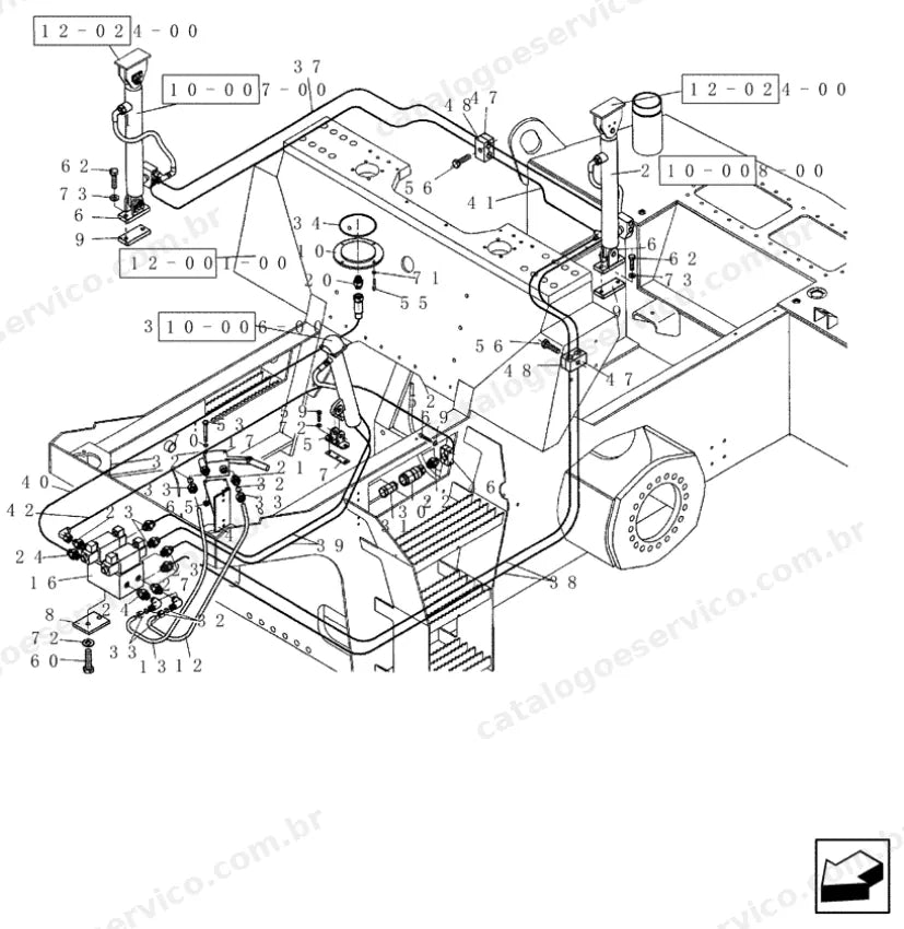 Catálogo de Peças Case SV212 — vista explodida de peças, imagem 4