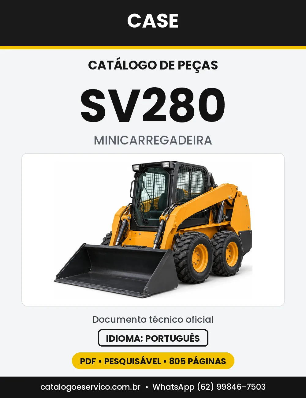 Catálogo de Peças Case SV280 — capa do catálogo em PDF