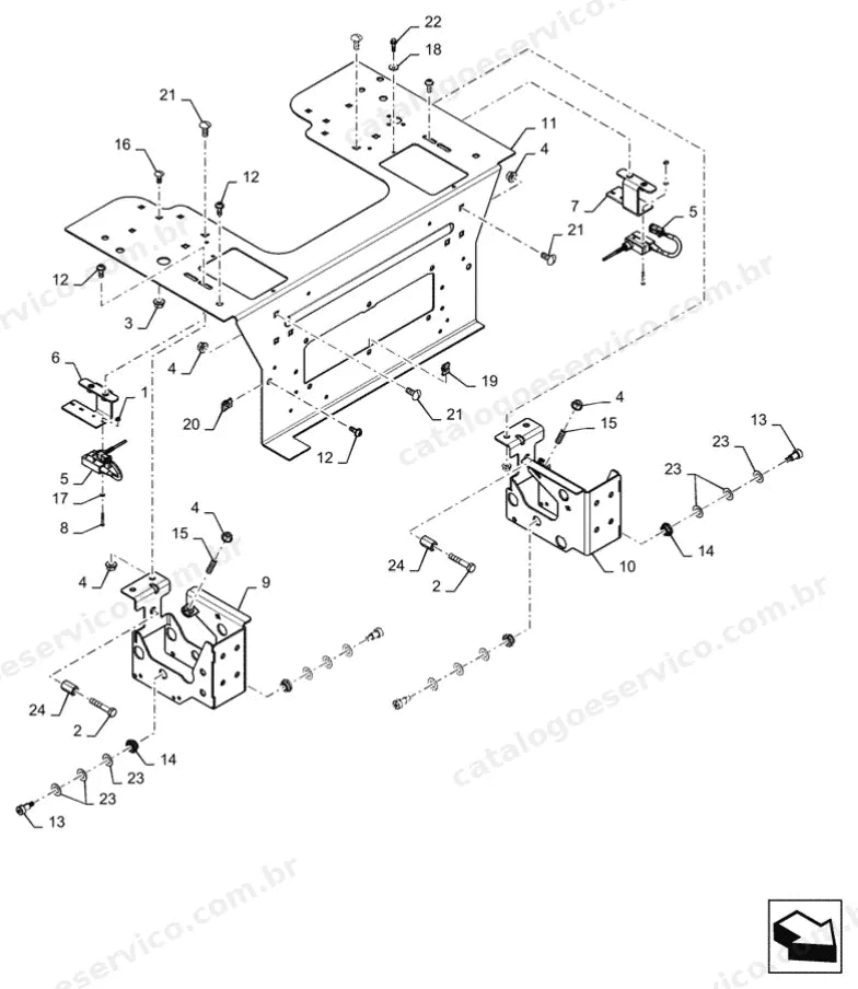 Catálogo de Peças Case TR310 — vista explodida de peças, imagem 1