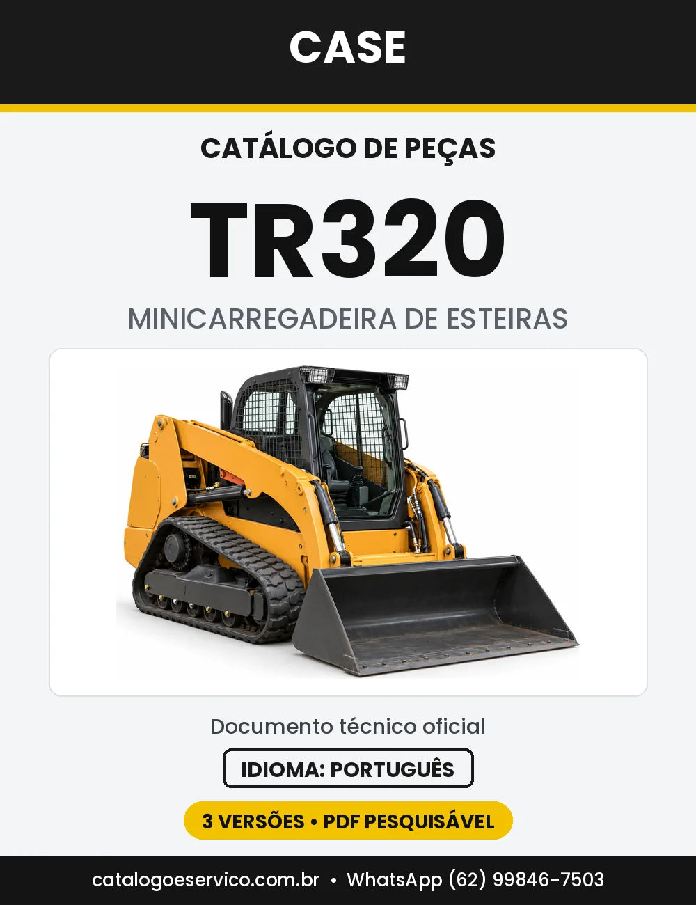 Catálogo de Peças Case TR320 (2011-2013, América do Norte, Tier 4A) — capa do catálogo em PDF