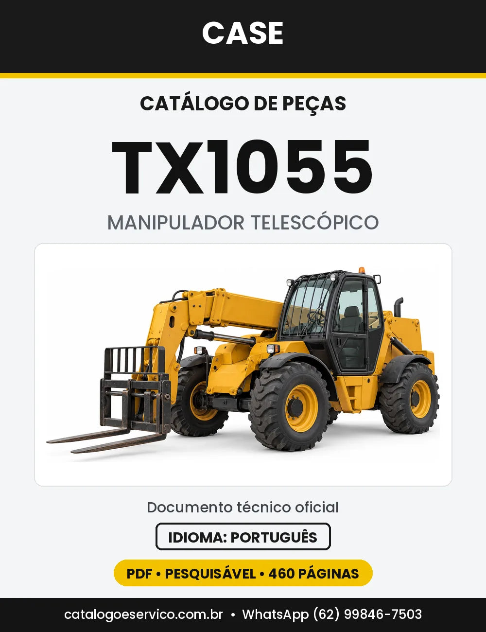 Catálogo de Peças Case TX1055 — capa do catálogo em PDF