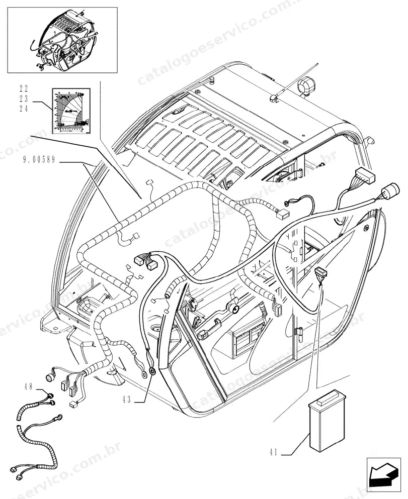 Catálogo de Peças Case TX130-43 (Turbo, Tier 3) — vista explodida de peças, imagem 4