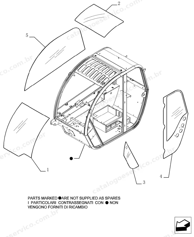 Catálogo de Peças Case TX130 — vista explodida de peças, imagem 3