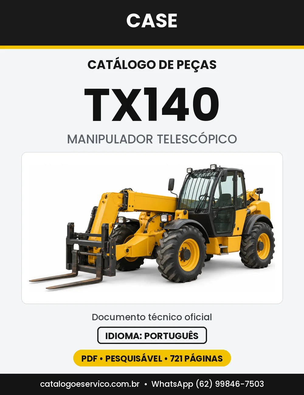 Catálogo de Peças Case TX140 — capa do catálogo em PDF