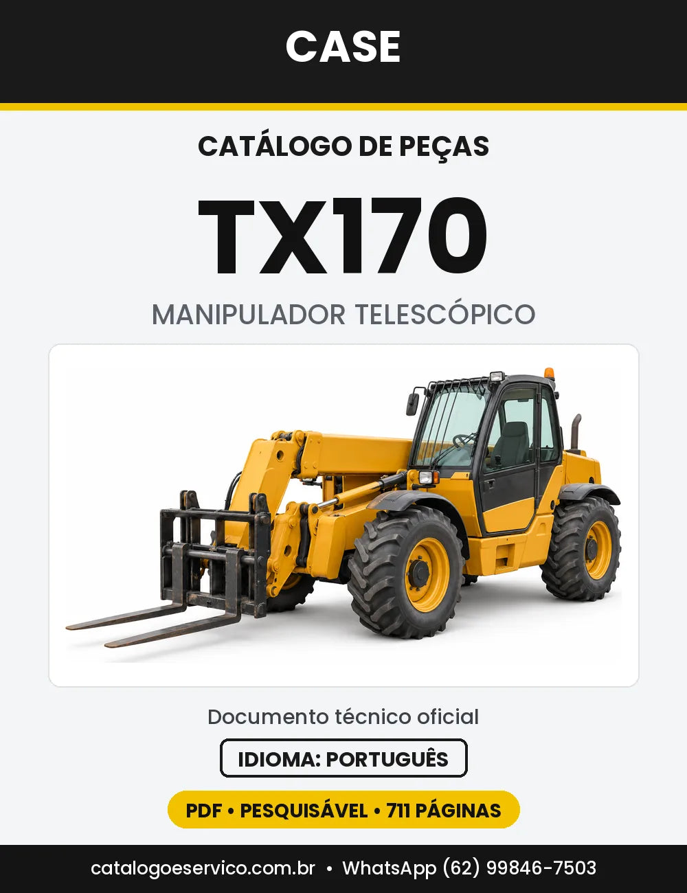 Catálogo de Peças Case TX170 — capa do catálogo em PDF