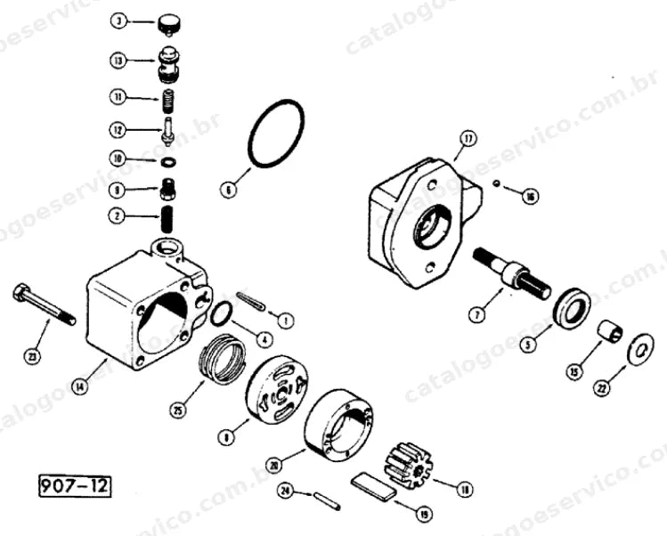 Catálogo de Peças Case W7E — vista explodida de peças, imagem 2