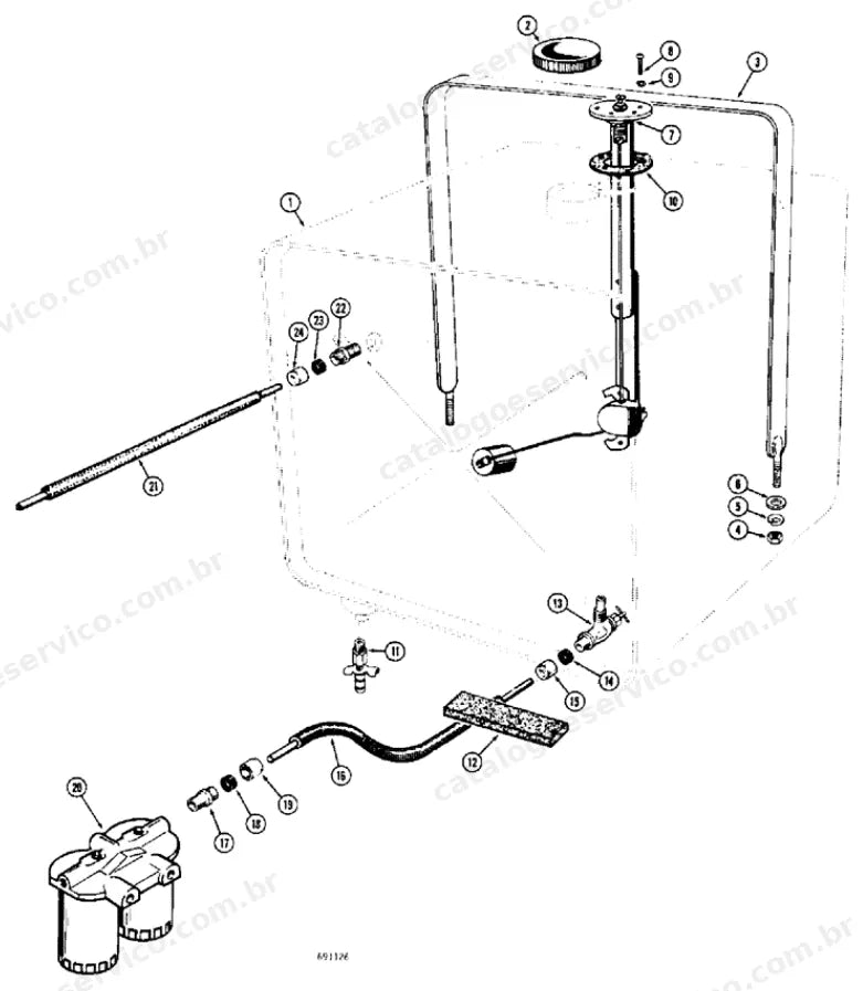 Catálogo de Peças Case W8C — vista explodida de peças, imagem 2